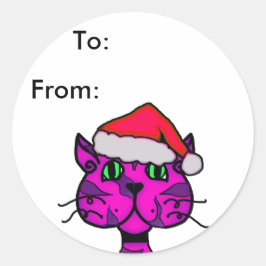 catitude christmas-märkre runt klistermärke