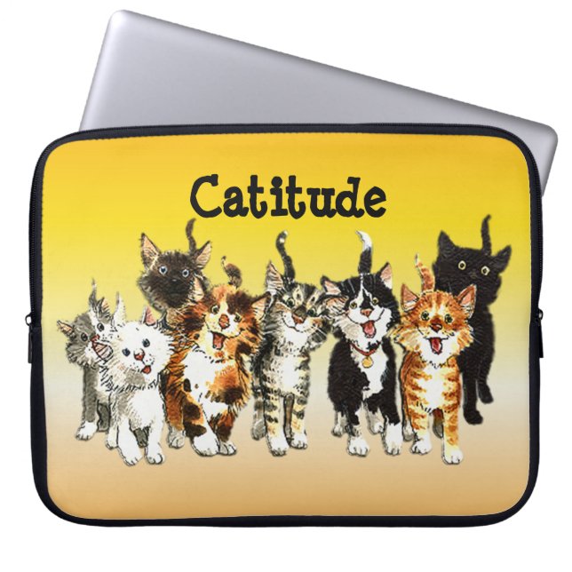 Catitude Cute Kattunge Laptop sleeve (Framsidan)