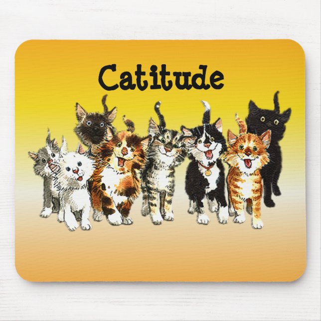 Catitude Cute Kattunge Mouse Pad Musmatta (Framsidan)