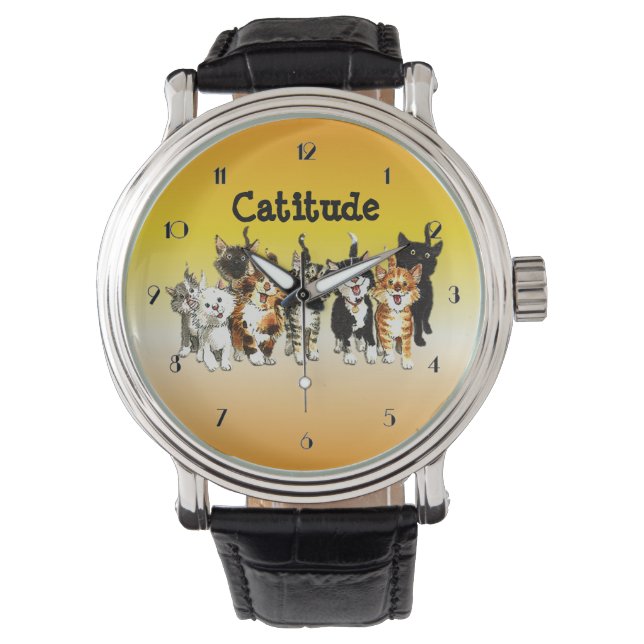 Catitude Cute Kattunge Wrist Watch Armbandsur (Framsida)
