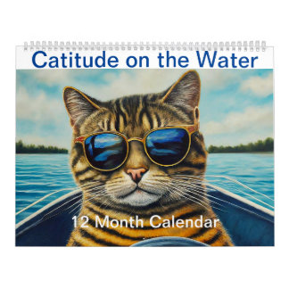 Catitude on the Vatten Funny Coola Cats Boating Kalender