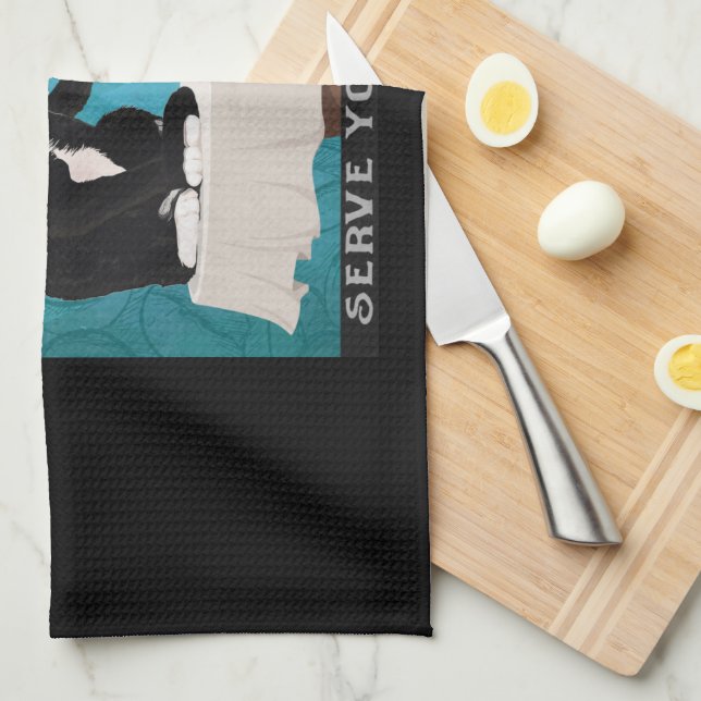 Catitude Tuxedo Cat Coffee Company Funny Tuxedo Kökshandduk (Vikt i Fjärdedel)