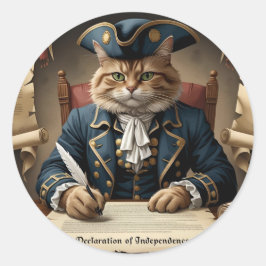 Catizens självständighetsförklaring - Patriotic Ca Runt Klistermärke