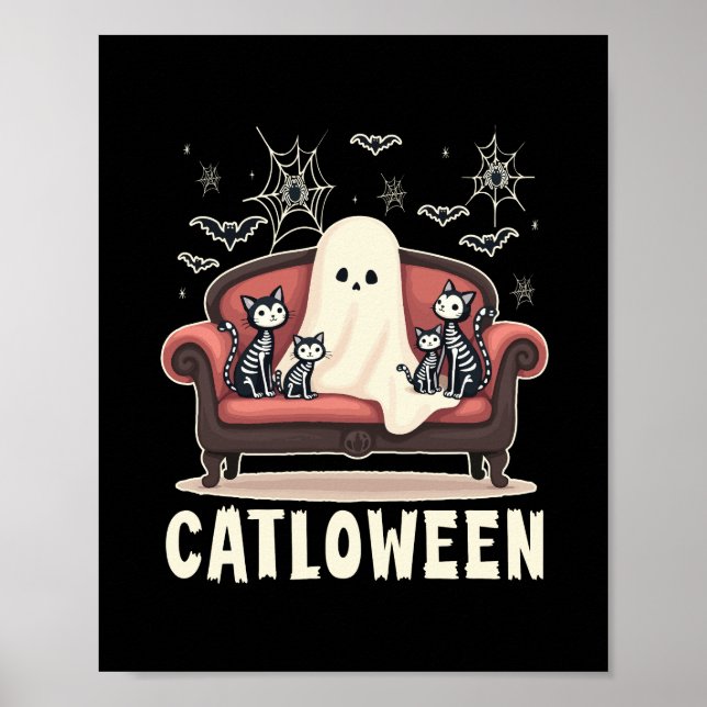 Catloween Ghost Halloween Poster (Framsidan)