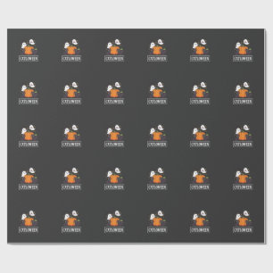 Catloween Rolig Halloween Katt Spök Pumpa Design Presentpapper