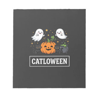 Catloween Söt Spök Katt Halloween Design_1 Anteckningsblock