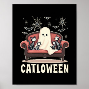 Catloween Spöke Halloween Poster