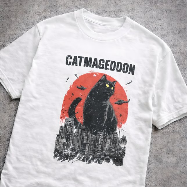 Catmageddon Giant Cat Monster City Kaiju Funny Pet T Shirt (Skapare uppladdad)
