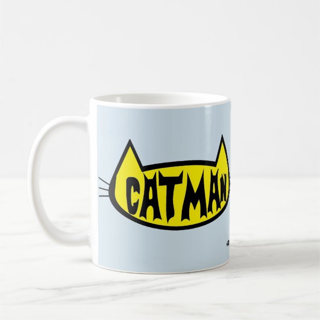 "CATMAN" MÄNS KATTÄLSKARE RETRO LOGO KAFFEMUGG (Vänster)
