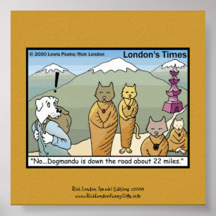 CATmandu & Dogmandu Tecknad Canvastryck Poster
