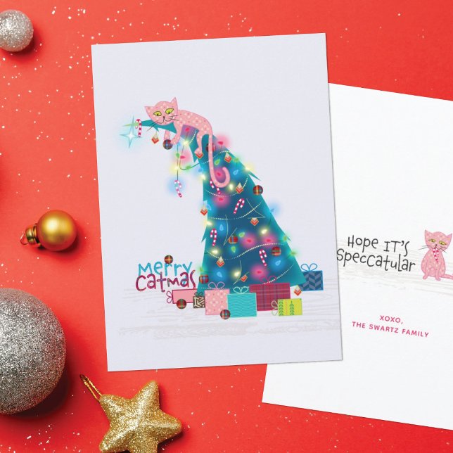 Catmas Träd julkort Kort (Skapare uppladdad)