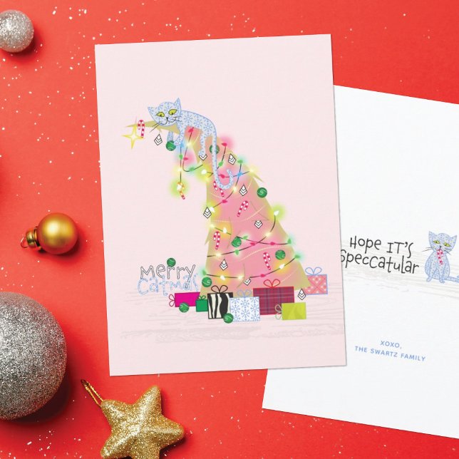 Catmas Träd julkort Kort (Skapare uppladdad)