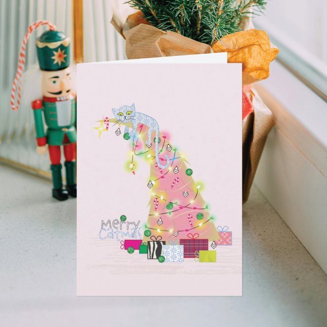 Catmas Träd julkort Kort (Skapare uppladdad)