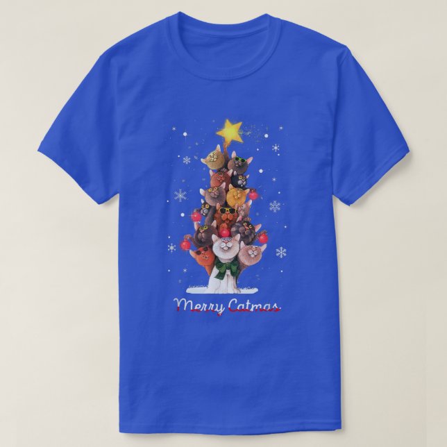 Catmas Tree Ugly Christmas Funny Xmas Cat Gift  T Shirt (Design framsida)
