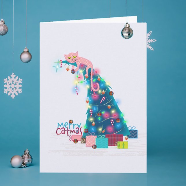 Catmus Träd julkort Tack Kort (Skapare uppladdad)