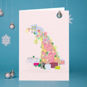 Catmus Träd Julkort Tack Kort