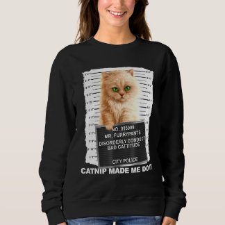 Catnip fick mig att göra det, Cat Mugshot Kitten C T Shirt