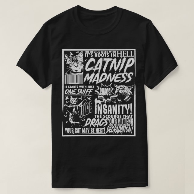 Catnip Galenhet Funny Cat Lover Pet Owner Catnip M T Shirt (Design framsida)