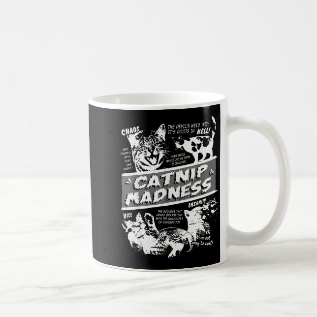 Catnip Madness Cute Kitten Funny Cat Pet Humor  Kaffemugg (Höger)