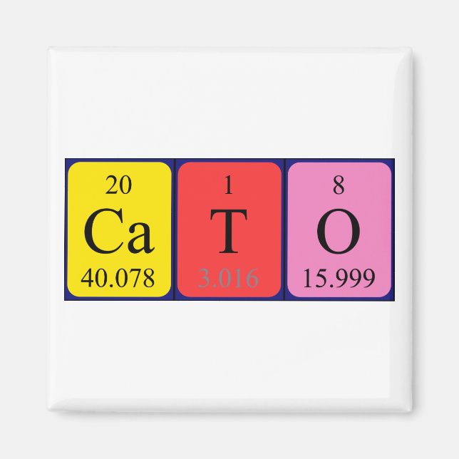 Cato periodiskt återkommande magnet bord namn (Framsidan)