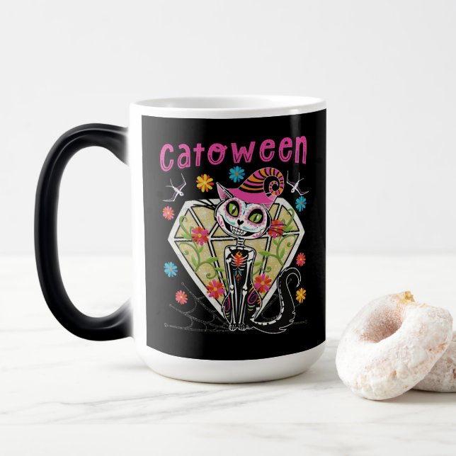 Catoween Halloween Magisk Mugg (Med munk)
