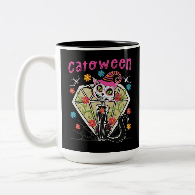 Catoween Halloween Två-Tonad Mugg (Vänster)