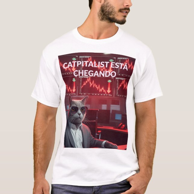 Catpitalist: Comédia do Crash do Mercado T Shirt (Framsida)