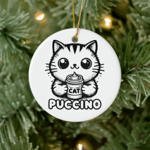 Catpuccino 1 julgransprydnad keramik