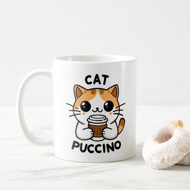 Catpuccino 2 kaffemugg (Med munk)