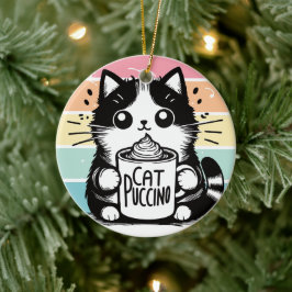 Catpuccino 3 julgransprydnad keramik