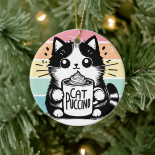 Catpuccino 3 julgransprydnad keramik