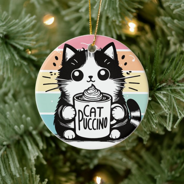 Catpuccino 3 julgransprydnad keramik (Träd)