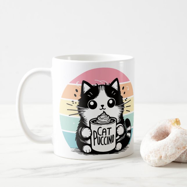 Catpuccino 3 kaffemugg (Med munk)