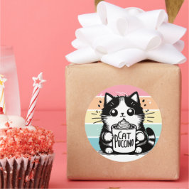 Catpuccino 3 runt klistermärke