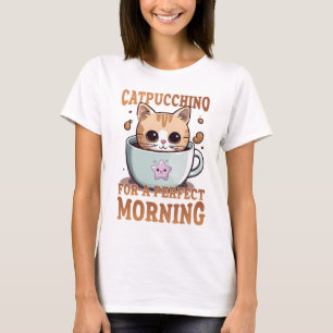 Catpuccino för en Perfekt morgonkaffe T Shirt