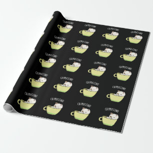 Catpuccino Funny Kattunge i Kopp Pun Mörk BG Presentpapper