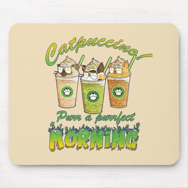 Catpuccino - Purr a Purrfect-morgon | Cute Cat Musmatta (Framsidan)