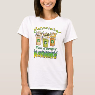 Catpuccino - Purr a Purrfect-morgon Cute Cat T Shirt