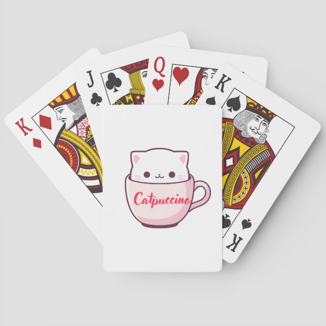 "Catpuccino Söta Katt Kaffe Spelkort" Casinokort (Baksidan)