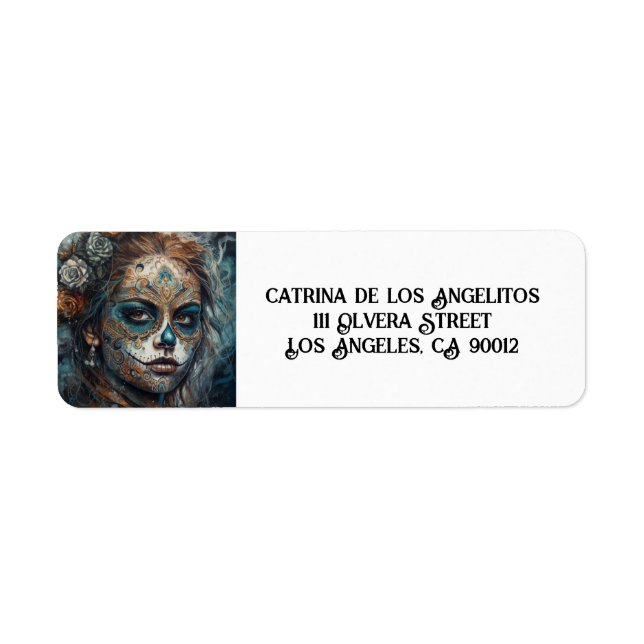 Catrina Azul, anpassningsbar Returadress Etikett (Framsidan)