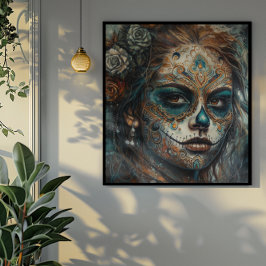Catrina Azul Canvastryck