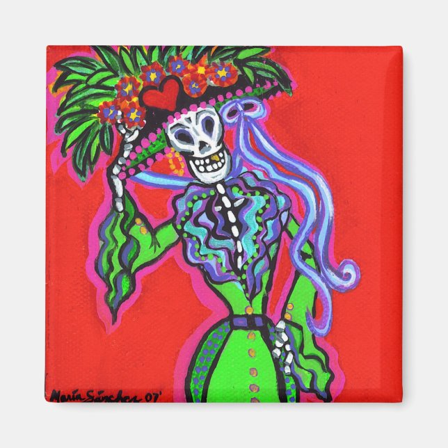 Catrina Corazon Verde Magnet (Framsidan)