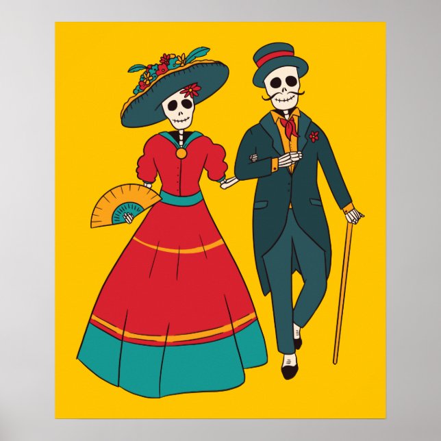 Catrina Couple Mexican Day of the dead Poster (Framsidan)