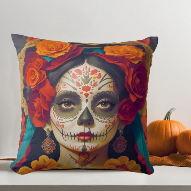 Catrina Day of the dead 1 Kudde (Skapare uppladdad)