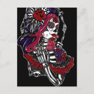 Catrina Day of the dead Vykort