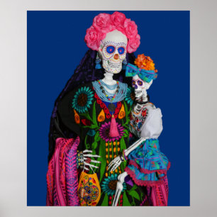 Catrina och Calavera Child Sugar Skull Poster