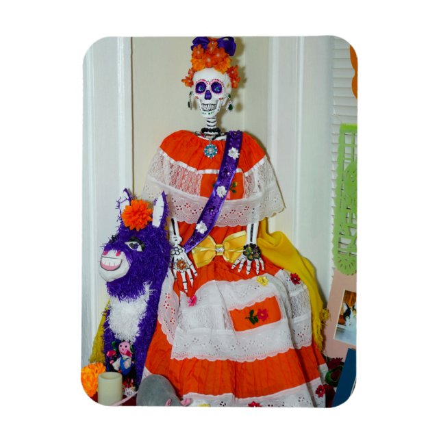 Catrina på en Donkey Flexible Magnet (Vertikal)
