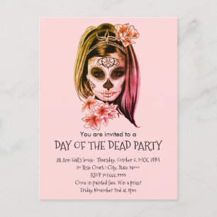 Catrina Pavisserligen Ansikte Day of the dead Part Inbjudan Vykort
