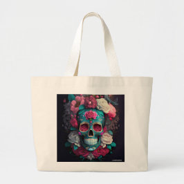 Catrina Skull Konstnärlig Tote Jumbo Tygkasse