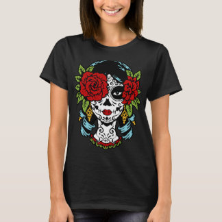 Catrina Sugar Skull Calavera Mexikanska Ro Öga - A T Shirt